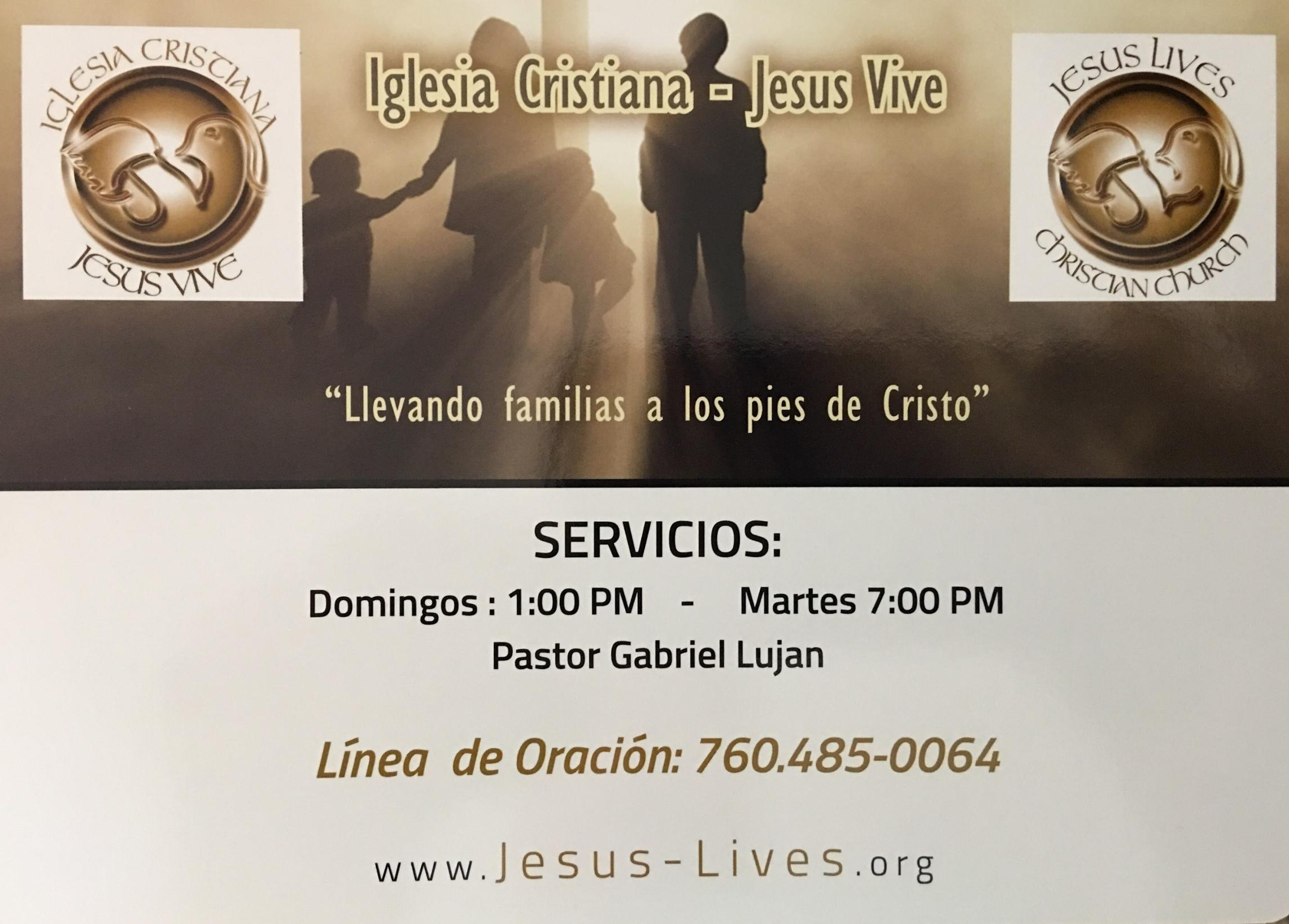 Flyer stating serice time in spanish